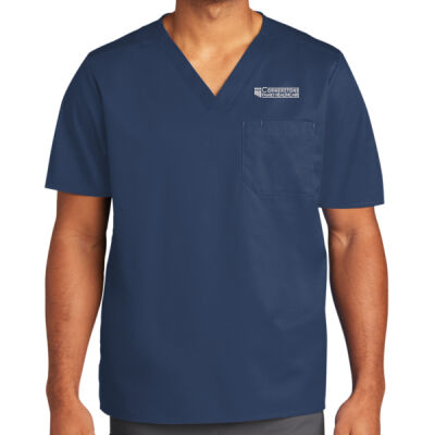 Cornerstone Unisex V-Neck Scrub Top dark Thumbnail
